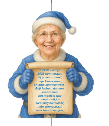 Kerstmok Fientje_met uw gezicht als kerstman